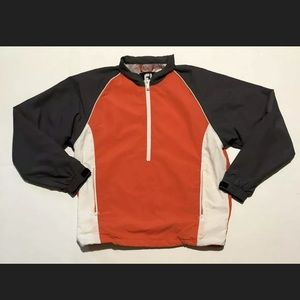 FootJoy Mens Size Medium Orange Grey White 1/2 Zip